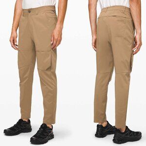 Lululemon Mile View Pants Men's Sz 34 Khaki Performance Stretch EUC